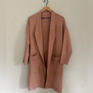Cozy Tan Open Front Cardigan